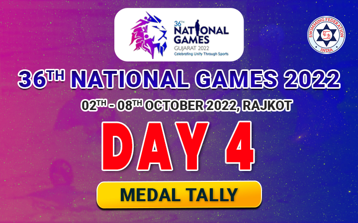 36TH NATIONAL GAMES 2022 GUJARAT - DAY 4 MEDAL TALLY