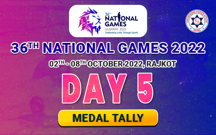 36TH NATIONAL GAMES 2022 GUJARAT - DAY 5 MEDAL TALLY