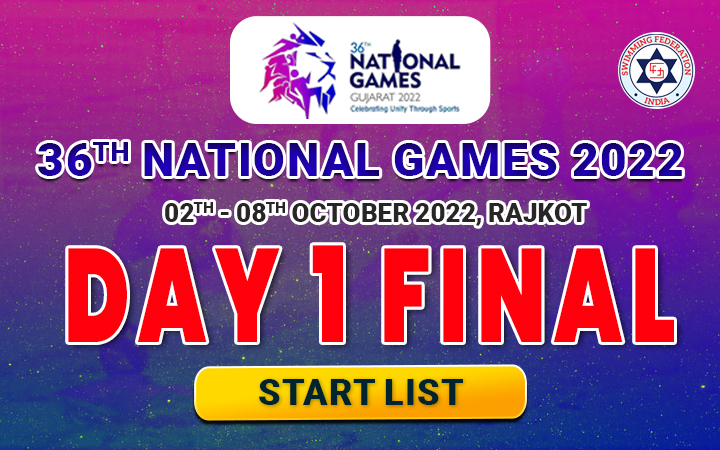 36th NATIONAL GAMES 2022 - DAY 1 FINAL START LIST