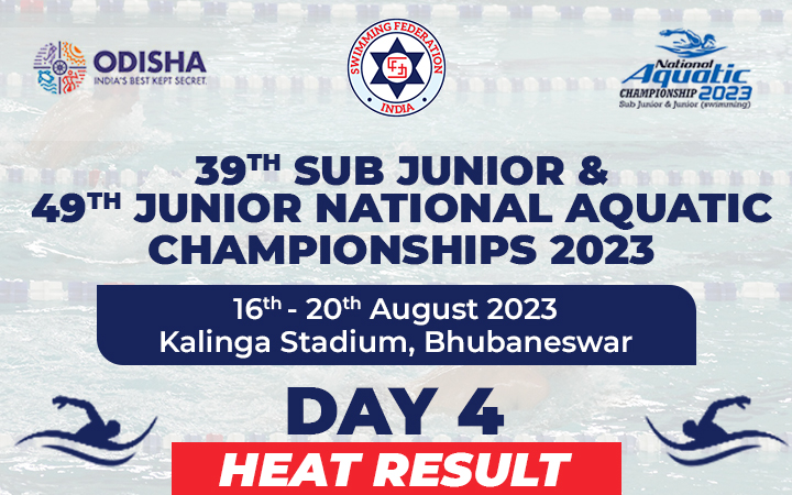 39th Sub Junior & 49th Junior Championship 2023 Swimming - Day 4 Heat Result
