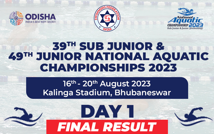 39th Sub Junior & 49th Junior Championship 2023 Swimming - Day 1 Final Result