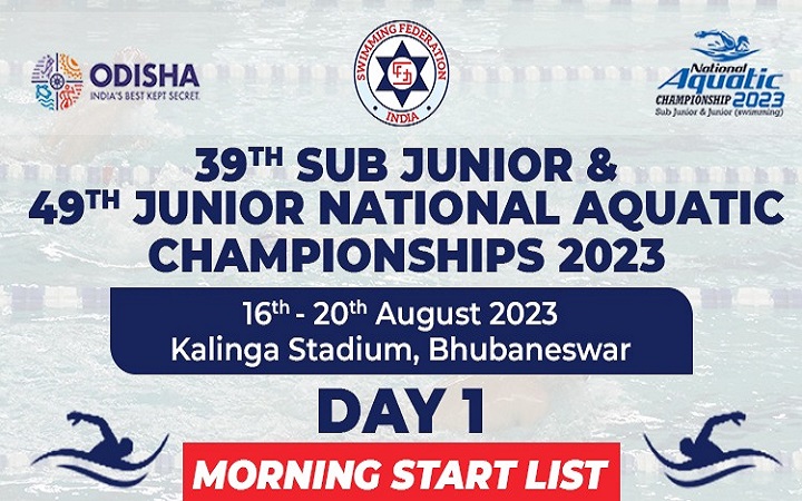 39th Sub Junior & 49th Junior Championship 2023 Swimming - Day 1 Morning Start List