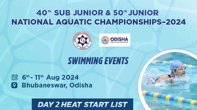 40th Sub Junior & 50th Junior Championship 2024 Swimming - Day 2 Heat Start List