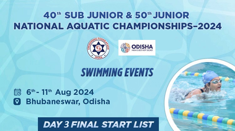 40th Sub Junior & 50th Junior Championship 2024 Swimming - Day 3 Final Start List