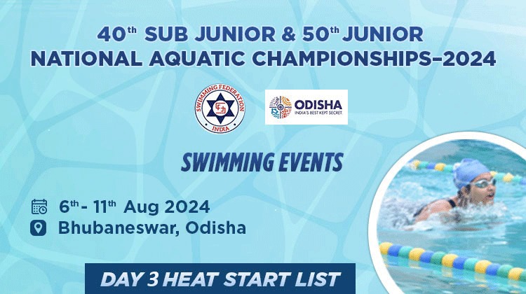 40th Sub Junior & 50th Junior Championship 2024 Swimming - Day 3 Heat Start List