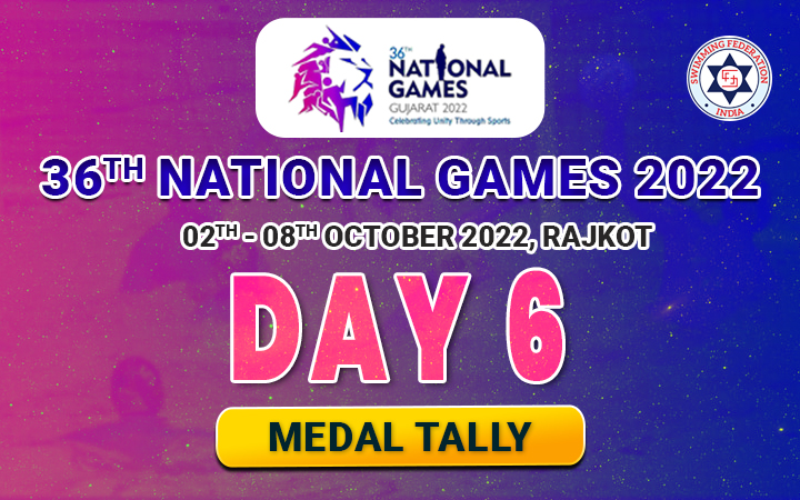 36TH NATIONAL GAMES 2022 GUJARAT - DAY 6 MEDAL TALLY