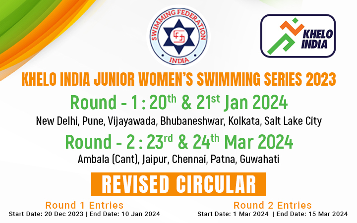 Khelo India Junior Womens Swimming Series 2023 - Round 1 & Round 2 (Revised)