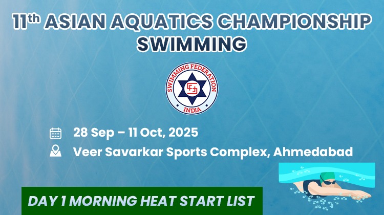 11th Asian Aquatics Championship Swimming 2025 - Day 1 Morning Heat StartList