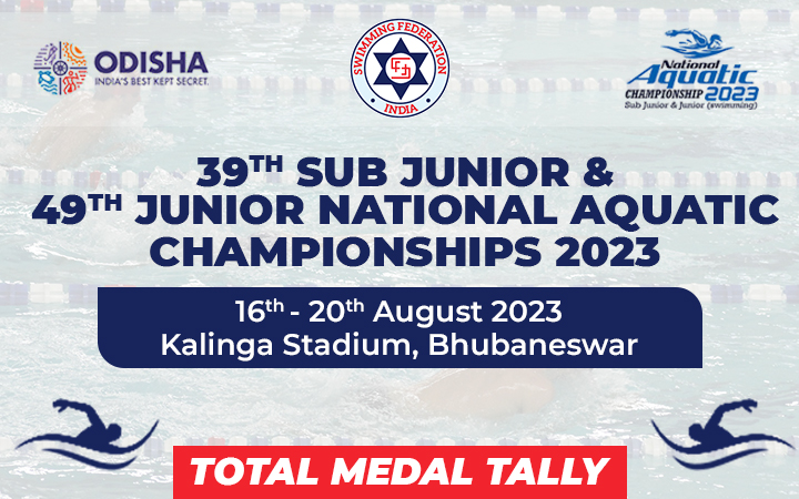 39th Sub Junior & 49th Junior Championship 2023 Swimming - Total Medal Tally