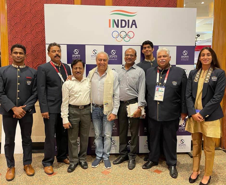Felicitation function by IOA for Olympic Medal winners